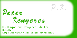 peter kenyeres business card